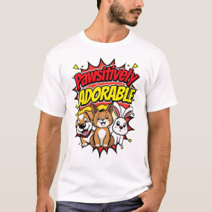 T-shirt "Adorable De Façon Pawsitive : Animaux De Style Co