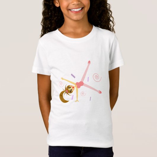 T-shirt adorable de gymnastique de filles (Devant)