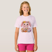 T-shirt Adorable Easter Bunny with Chick and Paste Eggs  (Devant entier)