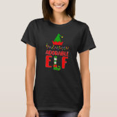 T-shirt Adorable Elfe Matching Family Lighting Noël (Devant)