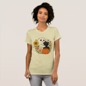 T-shirt Adorable Fantôme et Chat Noir Chute mignonne Hallo (Devant entier)