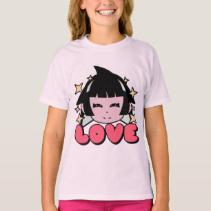 T-shirt Adorable fille Starry-Eyed en rose - LOVE Tee