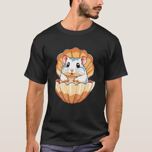 T-shirt Adorable Hamster in Seashell Cute Ocean Pet (Devant)