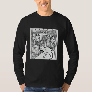 T-shirt Adorable Illustration Stray Cat Feline Kitten Kitt