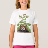 T-shirt Adorable J'Aime Les Panda Rouges (Devant)