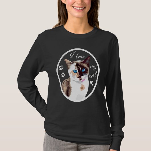 T-shirt Adorable J'Aime Mon Chat (Devant)