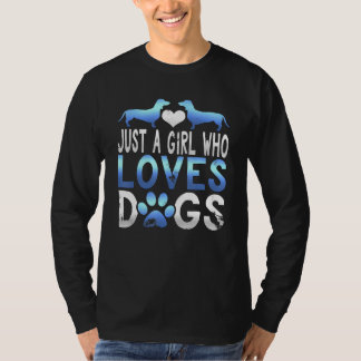 T-shirt Adorable Juste Une Fille Qui Aime Chiens Amoureux