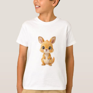 T-shirt Adorable Kangourou Doré Bébé Dessin Animé Enfants