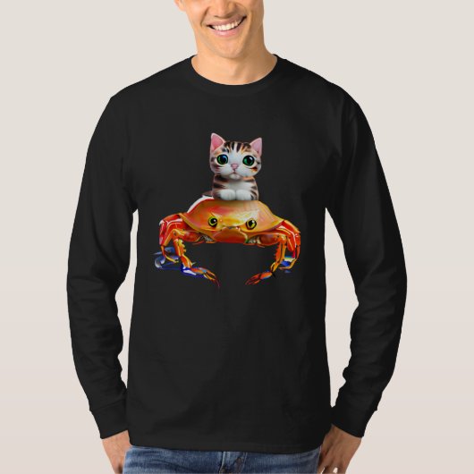 T-shirt Adorable Kitten and Giant Crab  1 (Devant)