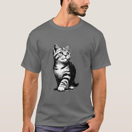T-shirt Adorable Kitten Pawsitively Charming Pet Lover (Devant)