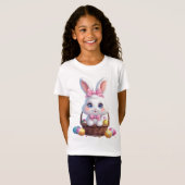 T-Shirt Adorable Lapin de Pâques - Kawaii Joyeux Vacances (Devant entier)