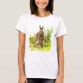 T-shirt Adorable lapin lapin Brown en Chemise verte (Devant)