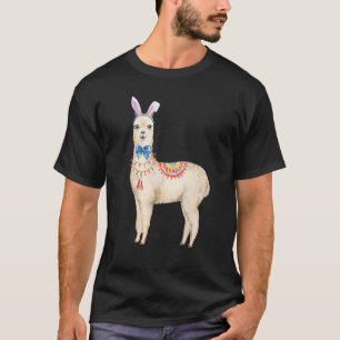 T-shirt Adorable Llama Bunny Ears Llama Bow Cravate Gir