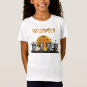 T-Shirt Adorable Lune Éffrayante Halloween Fantôme Kittens (Devant)