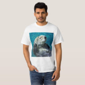 T-shirt Adorable Mer Otter Cute Eau Bleue (Devant entier)