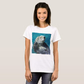 T-shirt Adorable Mer Otter Cute Eau Bleue (Devant entier)