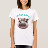 T-shirt Adorable mignon Bébé Joyeux Pygmée Hippo Moo Deng (Devant)
