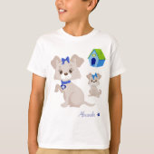 T-shirt Adorable mignonne maman chien avec chiot (Devant)