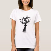 T-shirt Adorable Nerd Cat with Glasses & Bowtie Women's (Devant)
