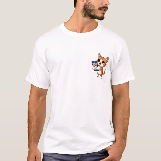 T-shirt Adorable Orange Tabby Cat Taking a Selfie (Devant)