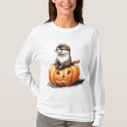 T-shirt Adorable Otter d'Halloween (Devant)
