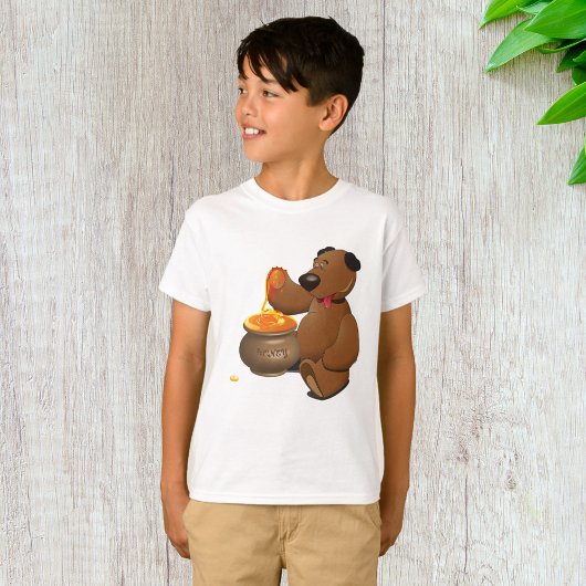 T-shirt Adorable Ours d'amour du miel avec Pot de miel