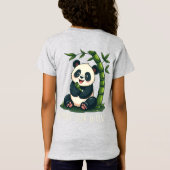 T-Shirt Adorable Panda Accrocher Bamboo Cute Cartoon Art (Dos)
