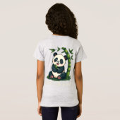 T-Shirt Adorable Panda Accrocher Bamboo Cute Cartoon Art (Dos entier)