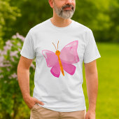 T-shirt adorable Papillon de dessin rose