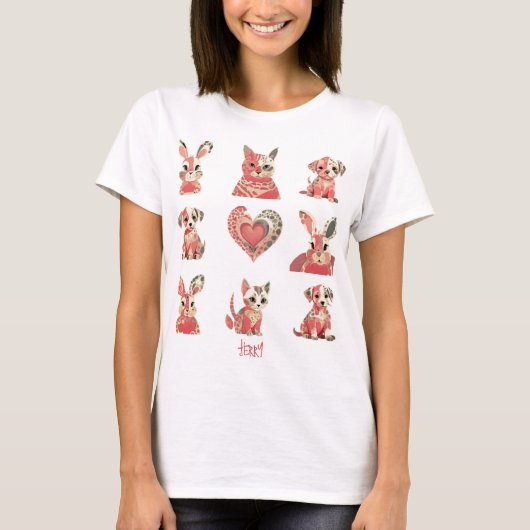 T-shirt Adorable Pâques amour animal (Devant)