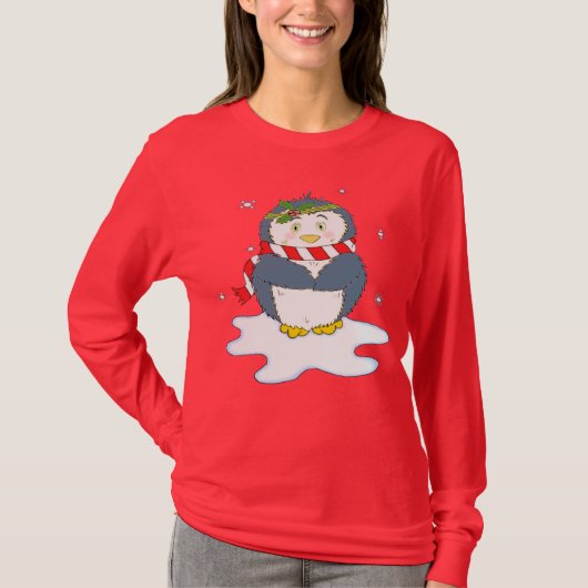 T-shirt Adorable pingouin de Noël (Devant)