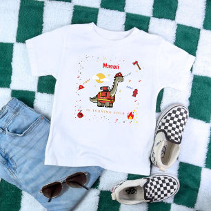 T-shirt Adorable pompier Dino anniversaire