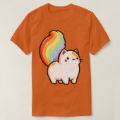 T-shirt adorable queue de chat arc-en-ciel (Design devant)