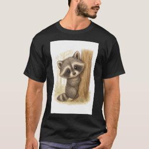 T-shirt Adorable Raton Laveur qui Regarde