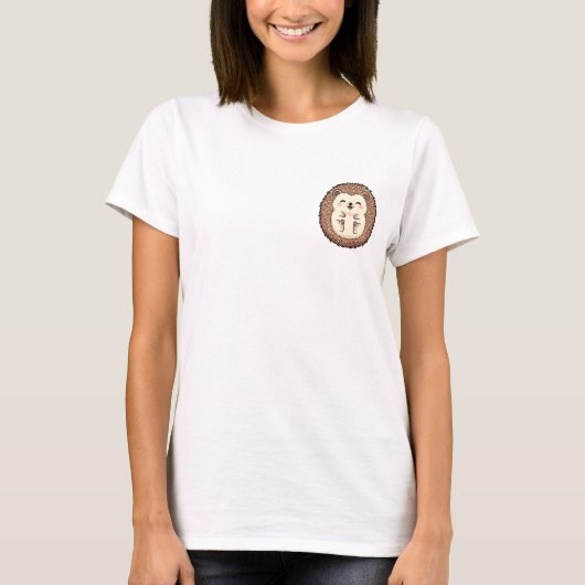 T-shirt Adorable Round Hedgehog with Joyful Smile (Devant)