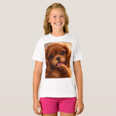 T-shirt Adorable Ruby Cavalier Spaniel (Devant entier)