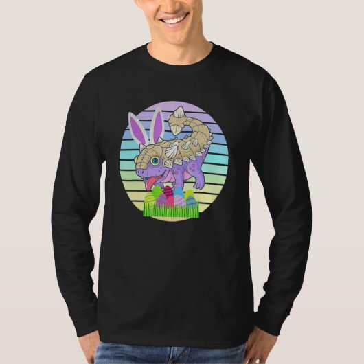 T-shirt Adorable Saurus Dinosaur Bunny Oreilles Pâques Din (Devant)