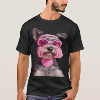 T-shirt Adorable Schnauzer Miniature, Lunettes de soleil r