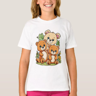 T-shirt Adorable Teddy Bear Trio - Joli dessin de dessin