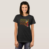 T-shirt Adorable Thanksgiving Turkey Giving Peace Sign (Devant entier)