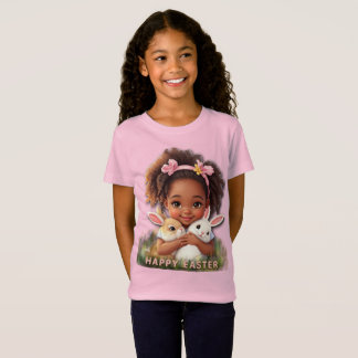 T-Shirt Adorable Toddler With Easter Bunnies