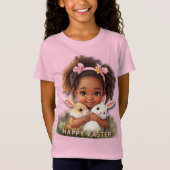 T-Shirt Adorable Toddler With Easter Bunnies (Devant)