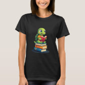 T-shirt Adorable Turtle Reading Books (1) (Devant)