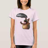 T-shirt Adorables 3D Universe mignon chien avec parapluie (Devant)