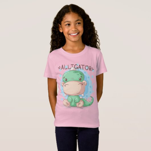 T-Shirt Adorables Joli Alligator Pour Enfants (Devant entier)