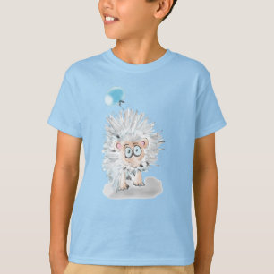 T-shirt Adorables Petit Hérisson Avec Balcon Bleu
