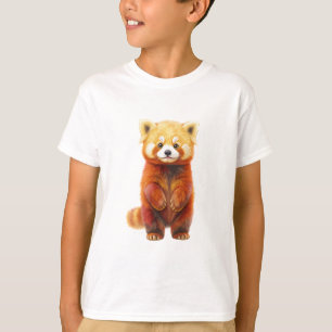 T-shirt Adorables petits pandas roux debout et duveteux