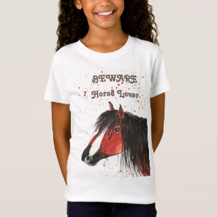 T-Shirt adoratrice de cheval adoré d'aquarelle animaux fil