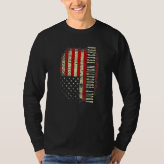 T-shirt Adult Education Teacher Day 4th Of July US Flag Pa