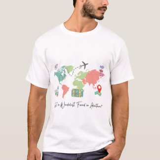 T-shirt "Adventure Await - Carte du monde de l'aquarelle a